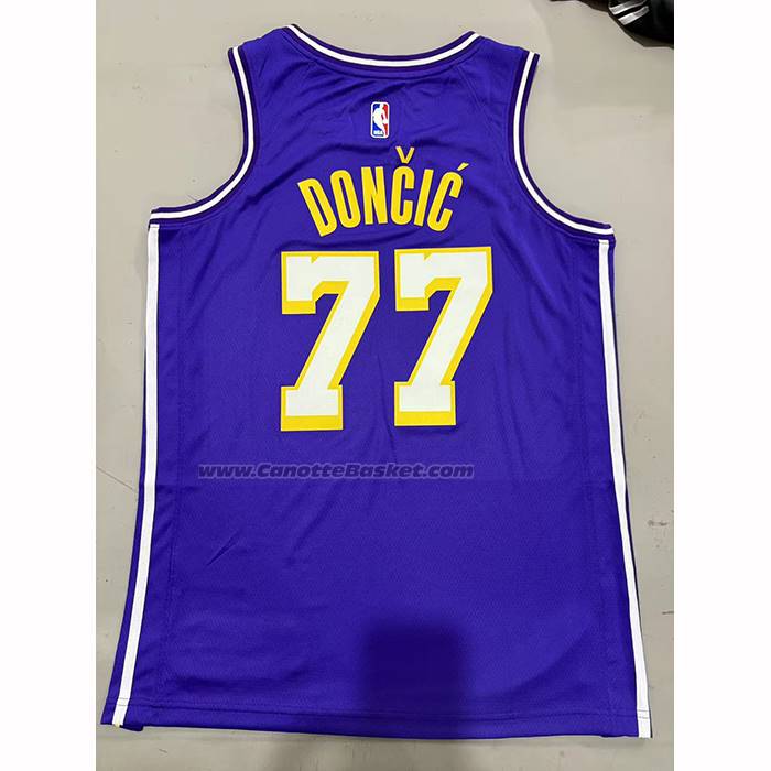 Maglia Los Angeles Lakers Luka Doncic No 77 Statement 2025-26 Viola